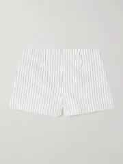 [Faithfull] Faithfull - Noto Embroidered Cotton-blend Shorts - Off-white - small small Off-white