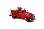 Boyle 45cm Vintage Chevy Fire Truck Metal Ornament Home Room Standing Decor Red