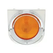 Stainless Light Bracket w/ 4" Incandescent Light & Visor - Amber Lens