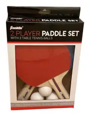 NEW Franklin Sports 2 Player Paddle Set w/ 3 40mm Table Tennis Balls