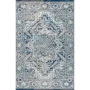 JONATHAN Y Modern Persian Vintage Medallion Area Rug in Navy /light Gray at Nordstrom, Size 5Ft 0In X 8Ft 0In Navy/light Gray
