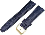 [GGZONE] RHAIYAN Compatible with IWC Strap Watch Accessories Watch Bracelet Genuine Leather Watch Belt Compatible with IWC Watch Strap Watch Band Specific (Color : Blue-Gold Clasp1, Size : 20mmWithMark)