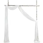 Wedding Arch Draping Fabric 1 Panels 20Ft White Sheer Chiffon Curtain Drapes ...