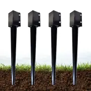 ARIFARO Fence Post Anchor 32 inch Ground Spike Heavy Duty Metal Black Powder ...