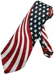 [Steven Harris] Mens American Flag USA Necktie - Red - One Size Neck Tie.
