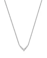 Bloomingdale's Fine Collection Diamond Chevron Necklace in 14K White Gold, 0.16 tcw