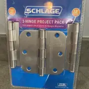 Schlage 1012 Pack of Three 3.5" x 3.5" Plain Bearing 1/4" Radius - Nickel NEW