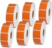 [BETCKEY] 1" x 1" Square QR Code Labels Compatible with Zebra & Rollo Label Printer,Premium Adhesive & Perforated[Orange, 6 Rolls, 8280 Labels]