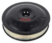 14" Super Light Black Aluminum Air Cleaner with Red Bow Tie and Black Chevrolet (for: Chevrolet)