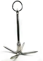 14.5" Heavy Duty Stainless Steel 316 Grappling Hook with 4-Claw Grapnel Anchor for Anchor Retrieving,Outdoor Hiking,Tree Limb Removal,Boat Anchor,Kayaks,Inflatables and Skiffs