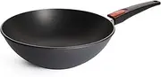 Woll Diamond Lite Wok and Stirring Pan, Diameter 30 cm, Height 10 cm, with Removable Handle, Suitable for Ceramic, Gas, Electric, Halogen - Not Suitable for Induction Cookers, Cast Aluminium,