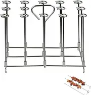 YIGECHENXIN 15 Skewers Stainless Steel Barbecue Rack, 304 Stainless Steel Air Fryer Skewer Rack Thickened Stainless Steel Material for Kitchen Grilling Chicken Meat Barbecue