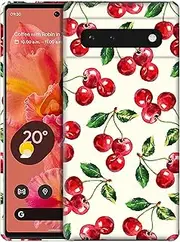 [GlamCase] for Google Pixel 6 5G, Google Pixel 6 5G Case - Cherry Watercolor Pattern Design Printed Slim & Sleek Cute Plastic Hard Protective Designer Back Phone Case/Cover for Google Pixel 6 5G