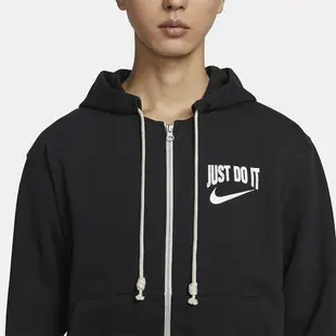 Nike 男 連帽 外套 籃球 Dri-FIT 毛圈布 Just Do It 黑 DV9449-010