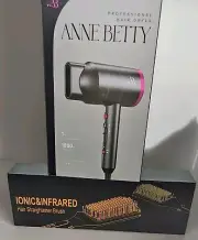 Anne Betty Professional Hair Dryer & IONIC INFRARED Hair Straightener Brush NIB