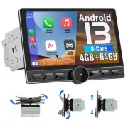 Android 13 8-Core 4GB+64GB Double Din Car Stereo, 10.6 Inch Detachable Floati...