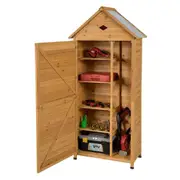 Costway Outdoor Garden Shed Wood Storage Sheds Lockable Tools House Shelter w/Shelves Garden Patio Backyard