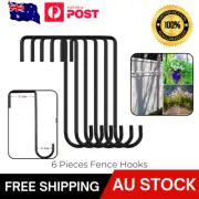 6 Pieces Fence Hooks, Heavy Duty over Door Hooks Stainless Steel Plant Hanger Ga