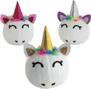 Fun Express Unicorn Pumpkin Decorating Kits - Makes 6 - Halloween Multicolor