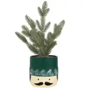 Northlight Mini Frosted Artificial Christmas Tree Nutcracker Pot 14.75" Unlit
