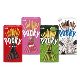 【Glico 格力高】Pocky百奇巧克力棒20盒入(巧克力/草莓棒/抹茶/牛奶餅乾)