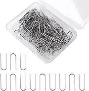 200pcs High Temperature Nichrome Wire Jump Rings, 21 Gauge Nichrome U Hooks Pins High Temp Fusing Wire for Kiln High Fire Wire Ceramics for DIY Pendant Bead Ornaments