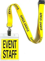 25 Set Yellow Event Staff Lanyard, with Plastic Card Holder and Pass Card, Identifiable Event Lanyard, Yellow Breakaway Lanyard, for Conference School Concert Backstage and Other Activities