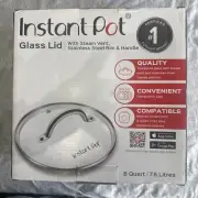 Instant Pot Tempered Glass Lid, 10.2 In, 8 Qt, Cooking Pot Lid, Stainless Steel