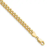 14K Yellow Gold 5.25mm Semi-Solid Miami Cuban Chain
