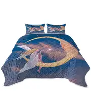 Fantasy Art Star Kiss Moon and Fairy Coverlet