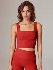 Women's Ribbed High Support Sports Tank. Running Bare Holy Grail
