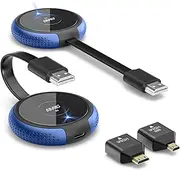 Wireless HDMI Transmitter and Receiver 4K, TIMBOOTECH Casting 5G Stable Signal Video/Audio Wireless HDMI Extender Kit for PC, Laptop, Camera, Blu-ray, Netfix, PS5 to Monitor, Projector, HDTV 100FT/30
