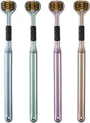 Three Sided Toothbrush for Kids - Soft Bristles Ergonomic Handle Sensory Toothbrush - Gentle Non-slip Sensory Manual Toothbrushes for Adults and Children