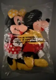 Disney Store Theme Park Mickey & Minnie Beanie Bag Plushes Unopened Package