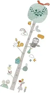 CATIEBYE 1Set Tree Animal Height Chart Sticker for Durable Wall Decal Growth Chart for Nursery Creative Cartoon Decor for Bedroom and Kindergarten
