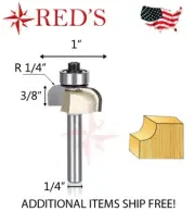 Tideway Carbide Pro LC07020804 1/4" Radius Cove w/bearing 1/4" shank router bit