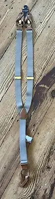 New Roundtree Yorke Suspenders Braces Brown Leather Buttons Groomsmen Wedding