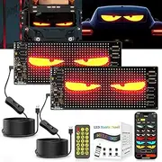 ZIMAOER LED Eyes for Trucks, Devil Eyes Lights for Cars, Flexible LED Display, Large Programmable Sign Design for Car, Truck, Business, DIY Dynamic Advertising (2 x 7 x 17.3 cm)