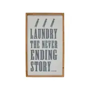 LVD Fir/MDF Signboard Laundry Hanging Sign/Signage Home/Shop Decor 36x60cm