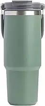 Stainless Steel Travel Mug with Leak-Proof 2-in-1 Straw and Sip Lid Vacuum Insulated Coffee Mug for Car Office Perfect Gifts Keeps Liquids Hot or Cold (Green 900ML)