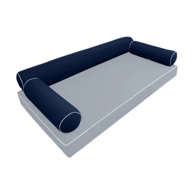 *COVER ONLY* Style 6 Twin-XL 78"x8" Contrast Piped Trim Bolster Slipcover AD101