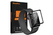 [3 PACK] For Apple Watch iWatch Series SE 44mm Screen Protector Full Coverage Tempered Glass Guard (Black)