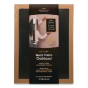 Excello Global Products EGPHD0514S Chalkboard Sign, Black Surface, Brown Frame,
