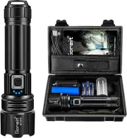 Goreit Flashlight High Lumens Rechargeable, 2000 Lumen Led Flashlights XHP70.2 U