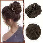 Claw Clip Messy Bun Hair Piece Wavy Curly Hair Bun Clip in Claw Chignon Ponytail