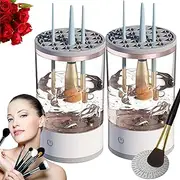 Beauty Swirl Cosmetic Brush Cleaner, The Cozy Luna Brush Cleaner, Efficient Electric Makeup Brush Cleaner Machine, Automatic Makeup Brush Cleaner, Deep Spinning Cleaning (2-Clear-Plug in)