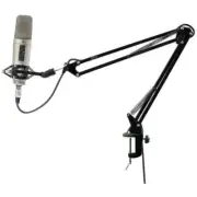 Microphone Stand - Universal Table Clamp Boom Shock Microphone Mount - Pyle New