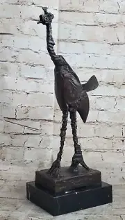 Handcrafted Hot Cast Collectible Bird Animal Ostrich by Picasso Bronze Figurine