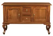Queen Anne 2 Door 2 Drawer Sofa Table - Light Pecan