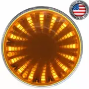 2 Inch Round LED Amber Auxiliary Tunnel Lights W/ 3D Illusion